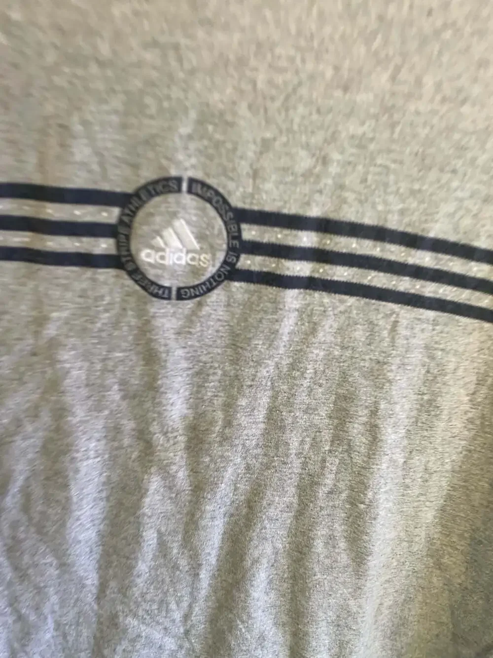 Vintage Adidas Long Sleeve Graphic Shirt Grey Impossible Is Nothing